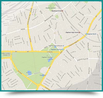 Clapham locksmith map